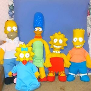 The Simpsons set of 4 dolls. Book 1990 ' rare!!!